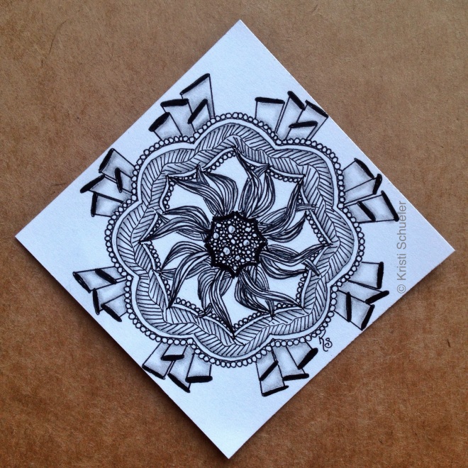 2015-055, "One Zentangle A Day" Day 27 featuring Meer, Enyshou and Reef.